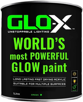 Bulk Glow In The Dark Paint (34 Fl Oz - 1 Lt) - Clear Paint That Glows Green In The Dark- Powered Light & Sun Activated Glow In The Dark Paint for Metal & Plastic - Glow Acrylic Paint for Outdoors - Fishing Lure Paint