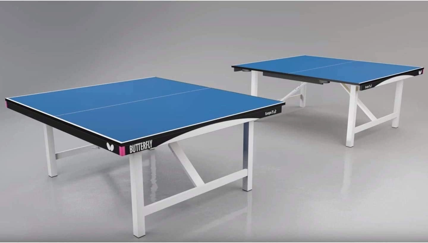 Butterfly Europa 25 Ping Pong Table—Indoor Game Table—ITTF Approved Table Tennis Table For Tournament, Club, Home, Institution—Professional Ping Pong Net Included—Very Compact Storage