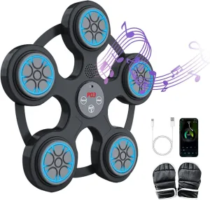 BVK Music Boxing Machine, Smart Bluetooth Trainer With Gloves, Wall Mount for Adults, Shockproof Silent, Target Workout Equipment for Home, Office, Gym
