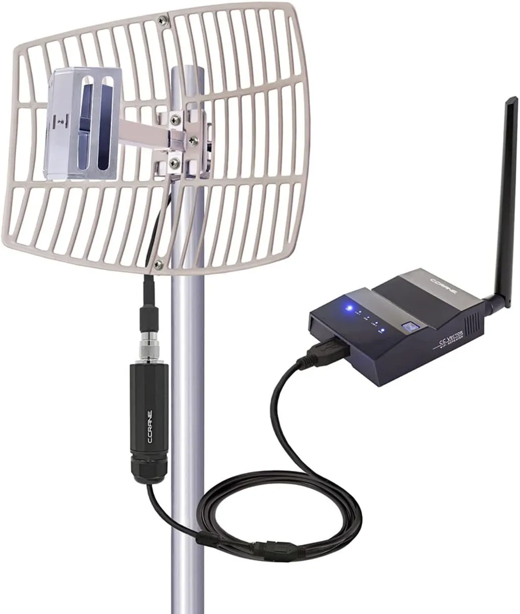 C. Crane CC Vector Extended Long Range WiFi Receiver System - Works with All Devices - Receives Distant WiFi and Repeats to All WiFi Devices in a New Location 2.4GHz