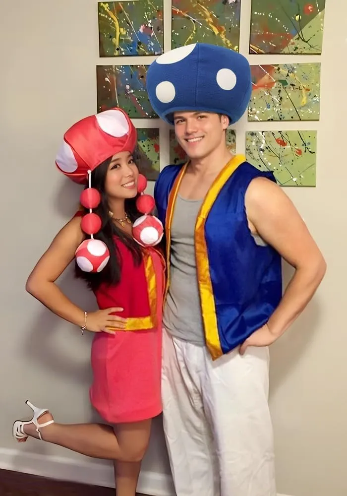 C-ZOFEK Multicolor Mushroom Toad Hat Spotted Cap Game Cosplay Costume for Halloween Christmas