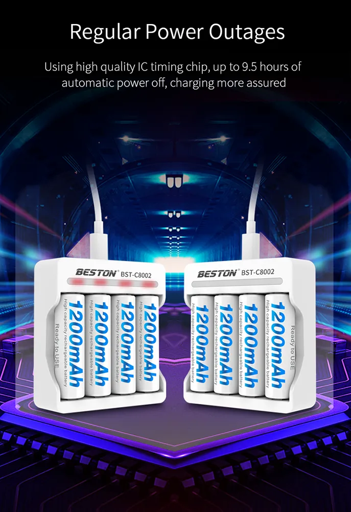 C8002 Rechargeable AA AAA charger BESTON
