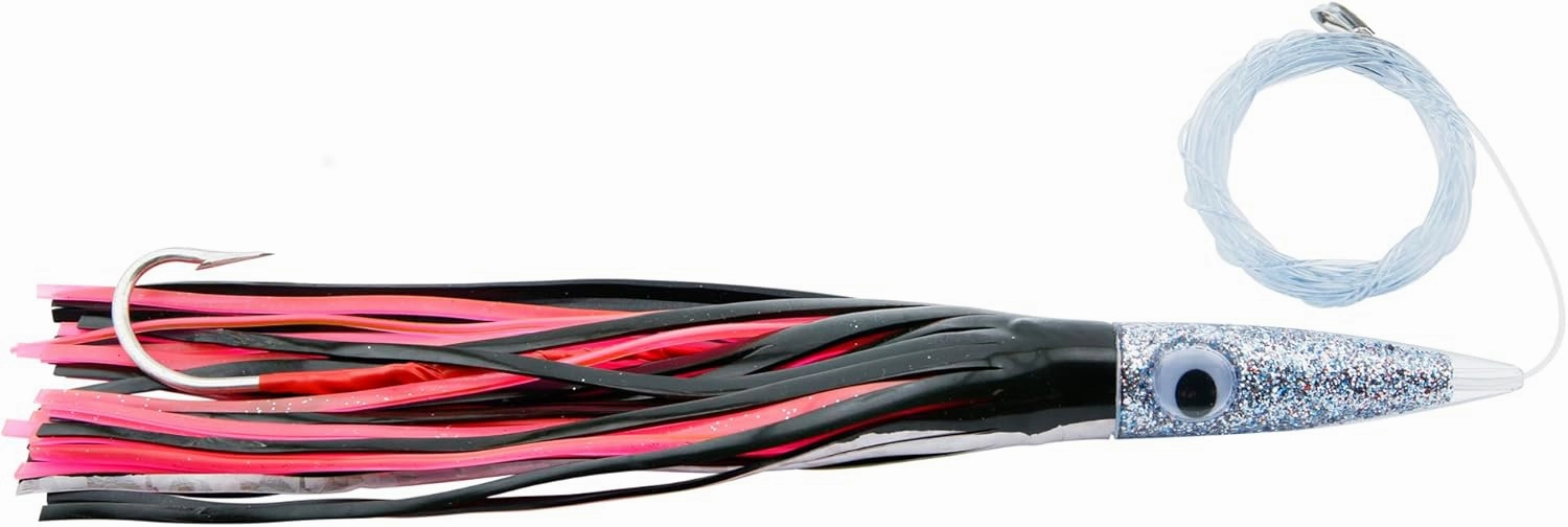C&H Lures Wahoo Whacker Rigged & Ready 12.5in - Saltwater Fishing Lures with 10/0 Mustad Hook, AFW Swivel & 200 lb Grand Slam Mono Line - Premium Saltwater Fishing Gear Trolling Rig