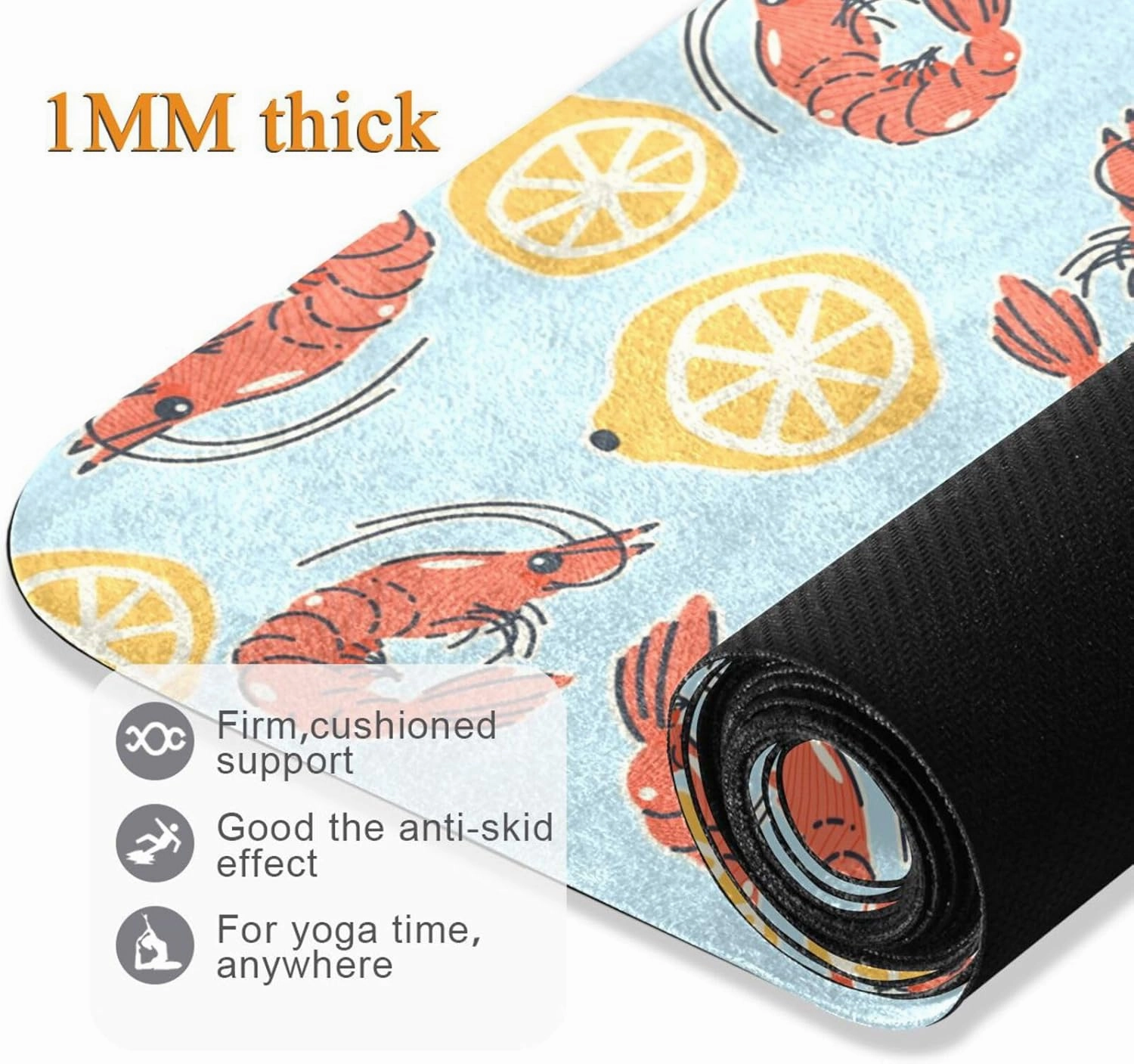 Caikeny Yoga Mat Bright Sport Cars Fitness Exercise Mat Red Foldable Carrying Workout Mat for Yoga Pilates Floor Exercises 70.8x26 In