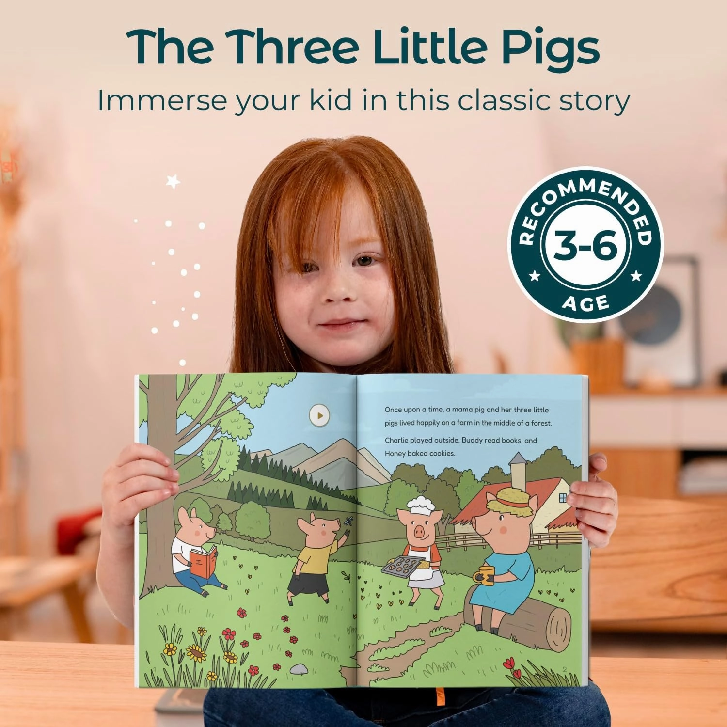 Cali's Books The Three Little Pigs Interactive and Recordable Booklet for The infinibook