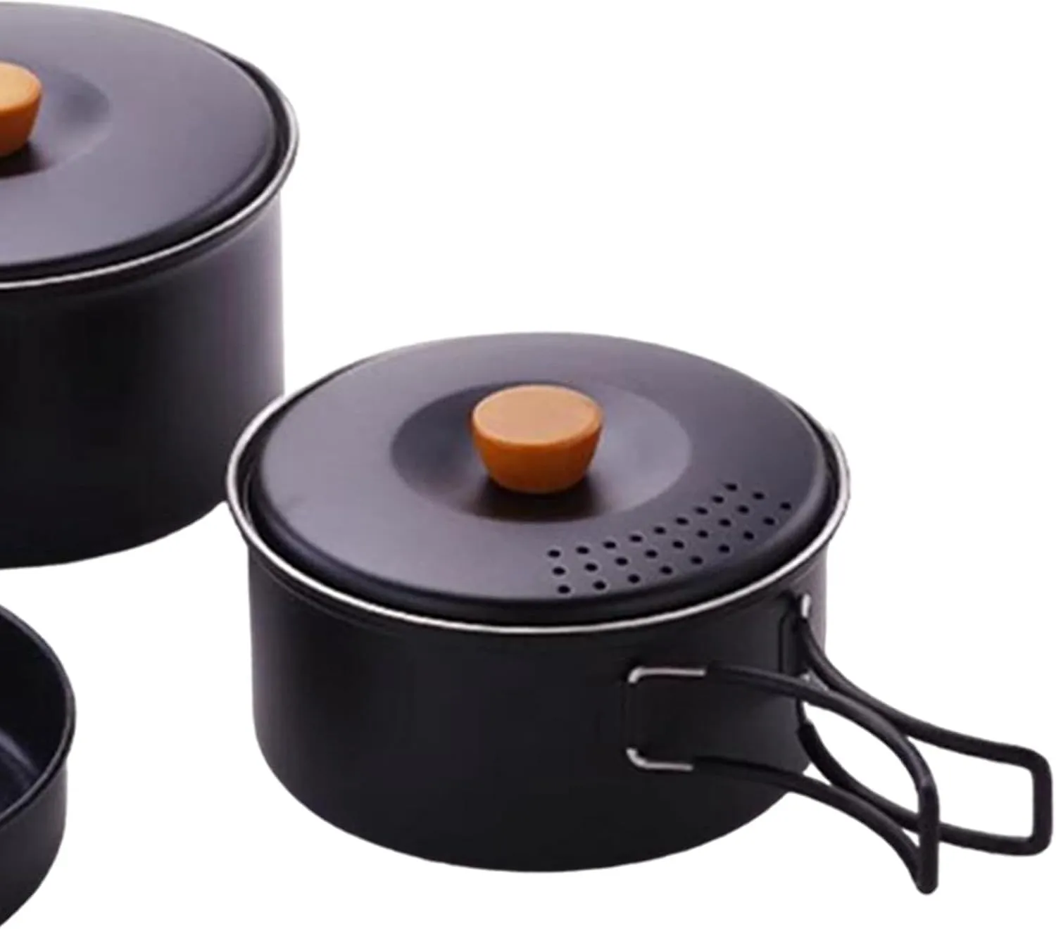 Camping Cooking Kit with 3 Stainless Steel Pots and Pans and Carry Bag for Outdoor Activities