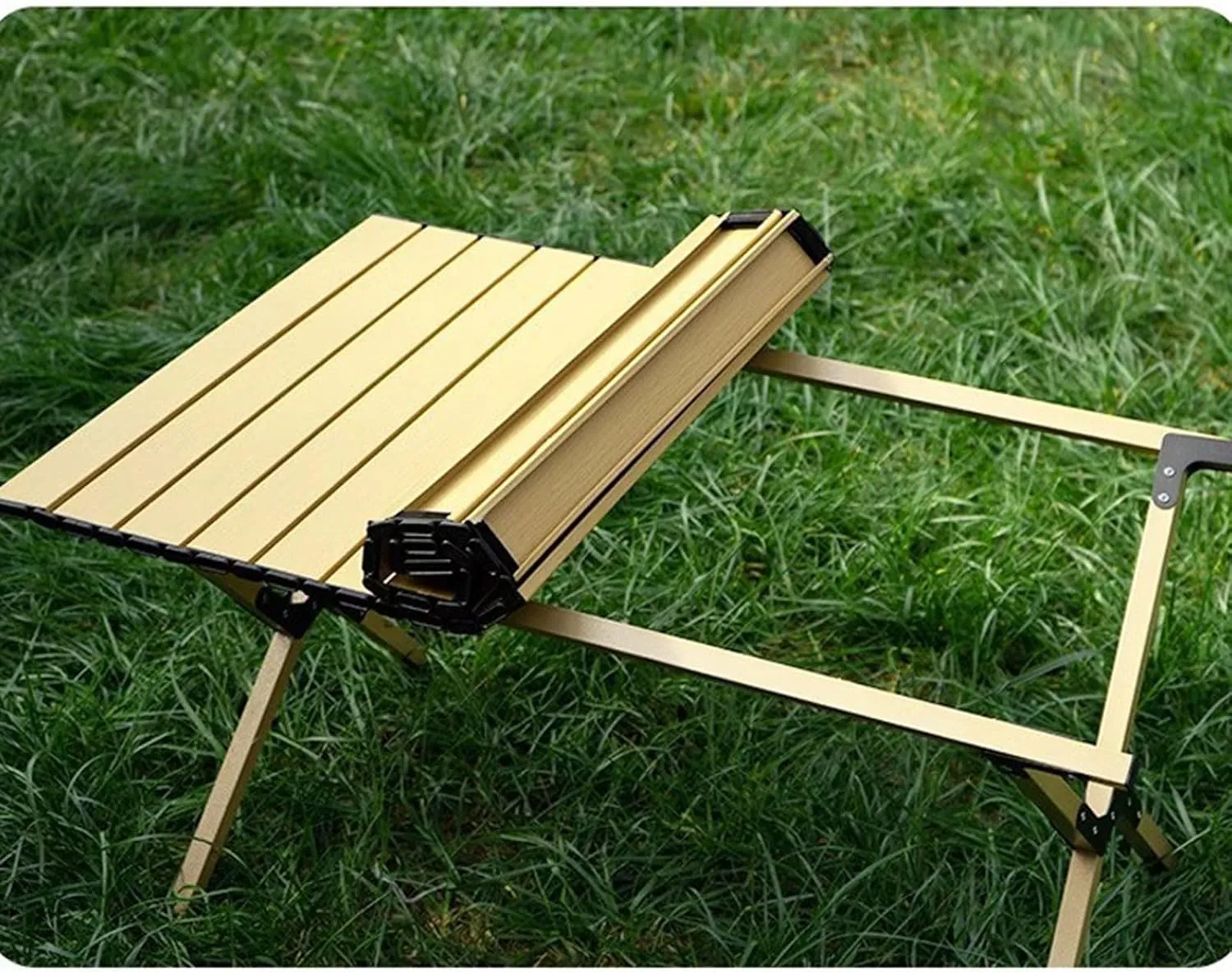 Camping Furniture Set with Carbon Steel Roll-up Table and Ultralight Picnic Chair, Portable Folding Compact Table and Chairs Set for Outdoor Indoor Use