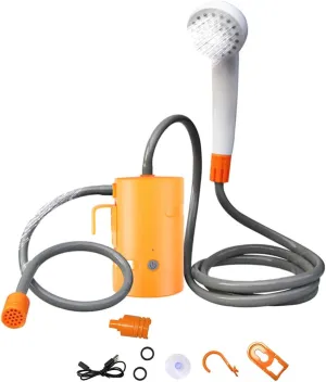 Camping Shower, Portable Shower with Hose, Compact Outdoor Shower for Traveling, Backpacking, Car Washing, Bathing, Pet Cleaning, 24cmx10.5cmx17.5cm