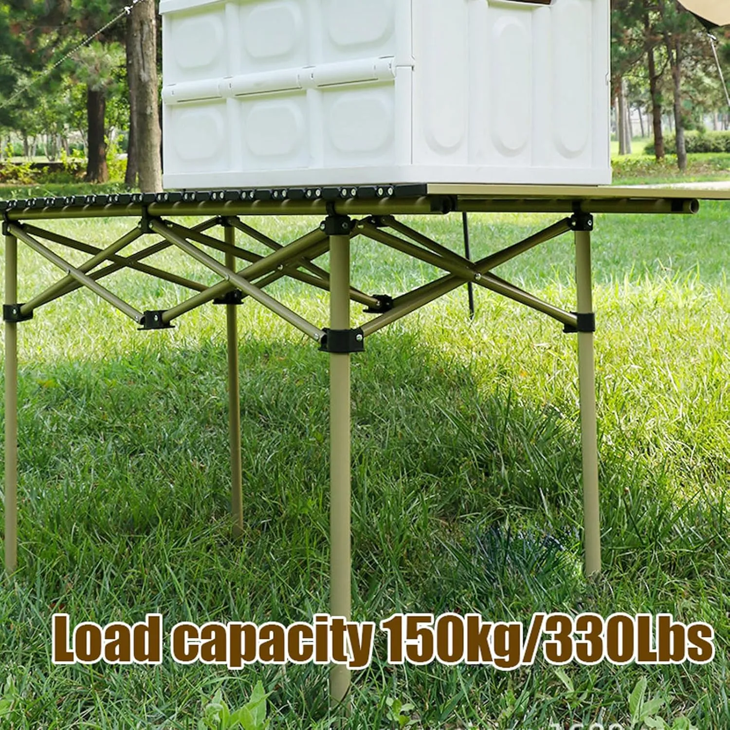Camping Table Chairs, Folding Chair Set with Table Aluminum Roll-up Table Top Lightweight Foldable Table Lawn Chair with Storage Bags, Quick Assembly