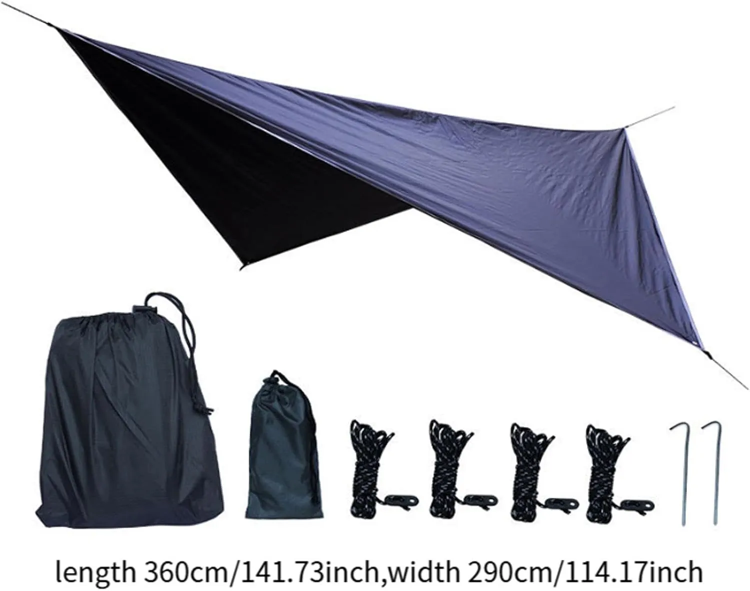 Camping Tarp Hammock Canopy Sun Protection Large Tent Tarp Awning Rain Awning for Fishing, Backyard, Traveling Picnic Outdoor, Black