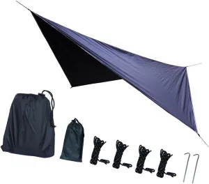 Camping Tarp Hammock Canopy Sun Protection Large Tent Tarp Awning Rain Awning for Fishing, Backyard, Traveling Picnic Outdoor, Black