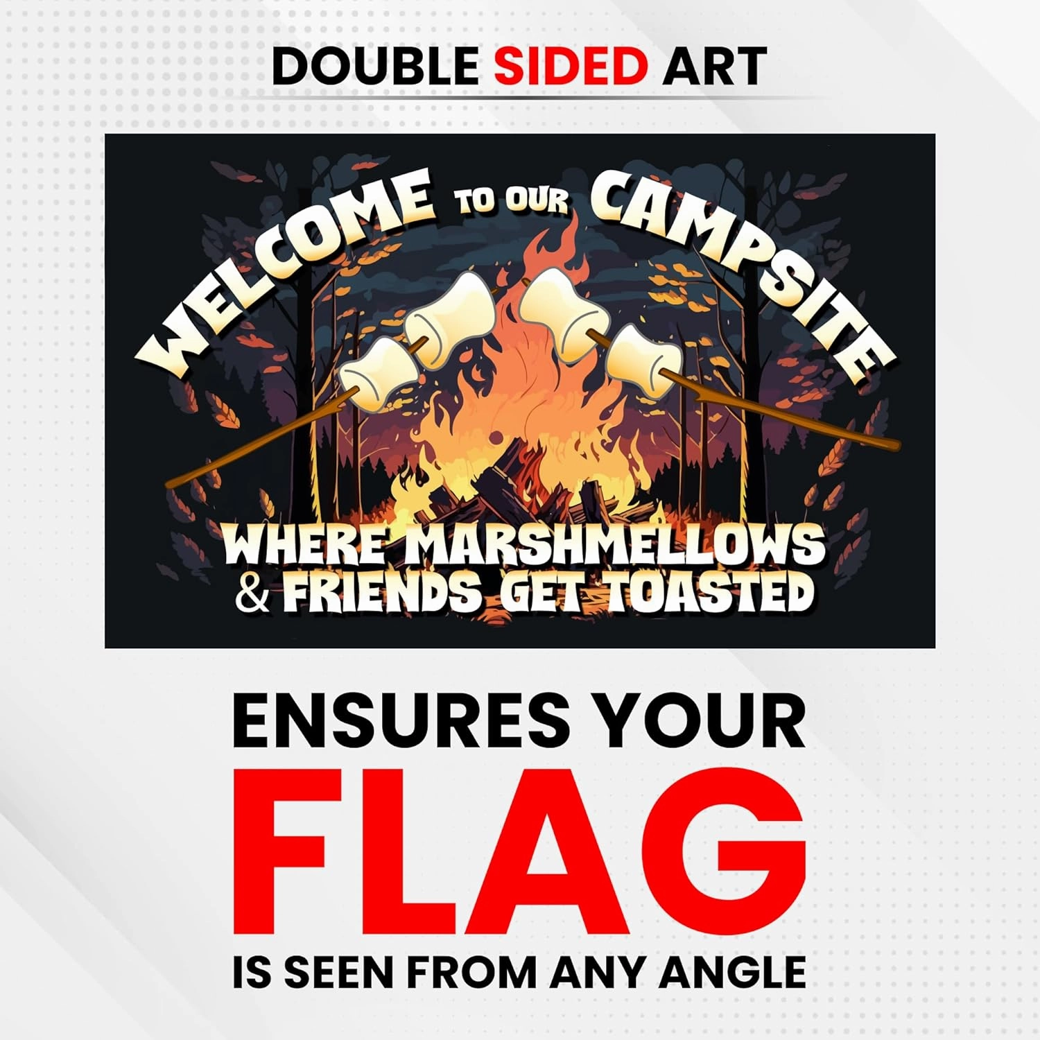 Campsite American Flag - Durable and Weather Resistant Fishing Flags, Vibrant Color Country Banner, 3x5 Indoor And Outdoor Flag