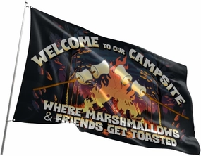 Campsite American Flag - Durable and Weather Resistant Fishing Flags, Vibrant Color Country Banner, 3x5 Indoor And Outdoor Flag