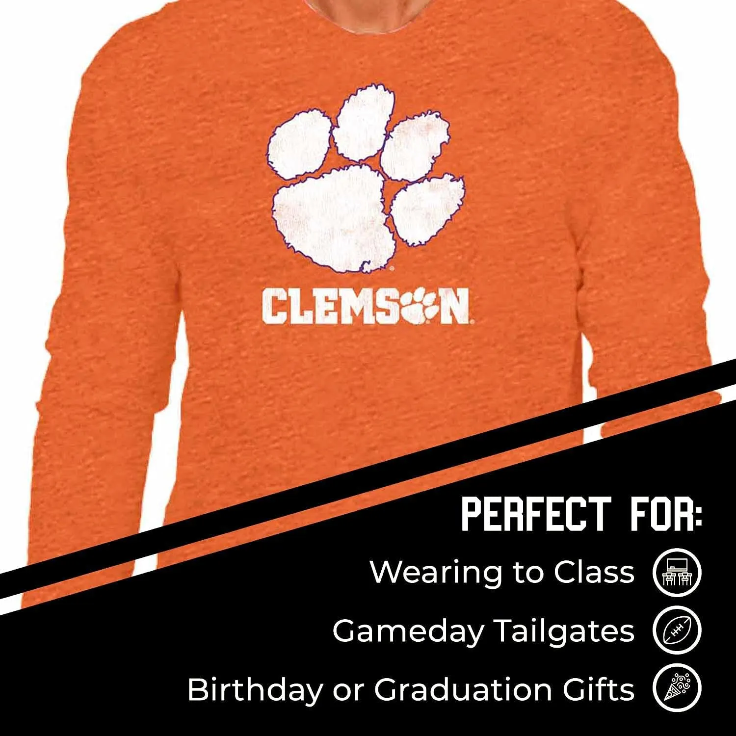 Campus Colors NCAA MVP Adult Long-Sleeve Shirt - Cotton & Polyester - Durable and Lightweight - Stylish Comfort for Game Days