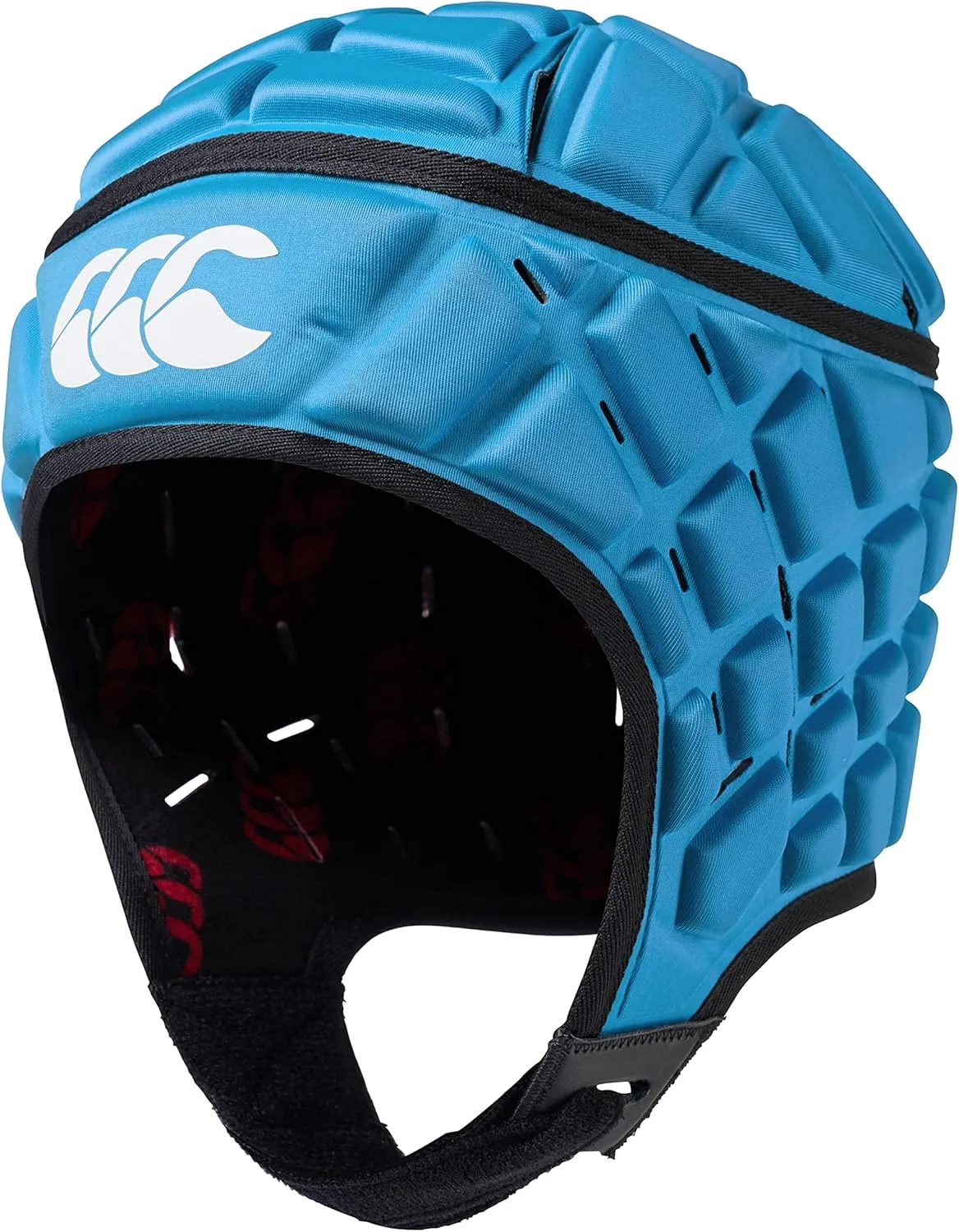 Canterbury CCC Rugby Raze Headguard, Scrum Cap, Full Coverage, Soft-Edged Chin Strap, Designed Holes Aid Ventilation, Foam Padding,Blue,L