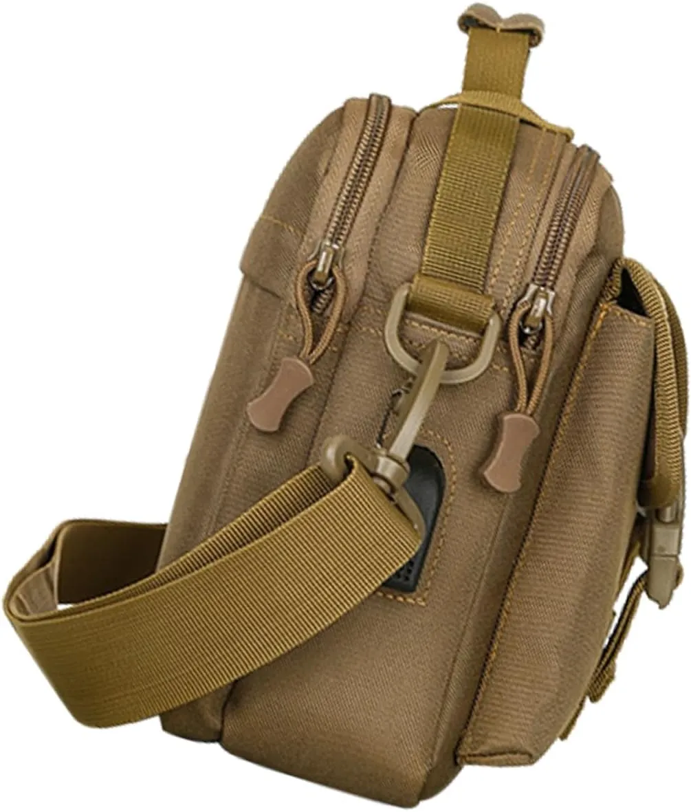 Capacity Fishing Tackle Bag for Men Sling Bag for Outdoor Activities Multiple Pockets for Easy Organization for Camping Hiking and Running Durable Construction Wolf