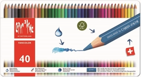Caran d'Ache Fancolor Color Pencils, 40 Colors