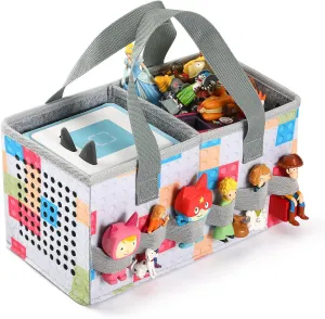 Carrying Case for Tonies Starter Set & Storage Bag for Tonies Figurine, Home Outdoor Hand Bag for Tonies Audio Player and Dolls Musical Toy Folding Bag for Kids Toniebox Accessories (Checkered)