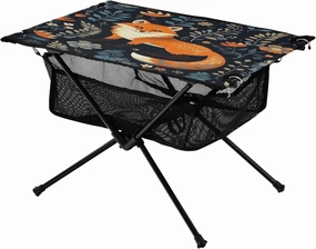 Cartoon Foxes Portable Folding Camping Table, Compact Lightweight Beach Table with Carrying Bag for Outdoor Picnics, BBQs, Camp