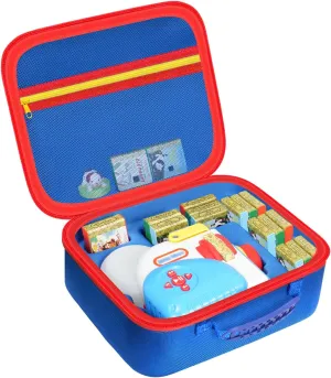 Case Compatible with Little Tikes Story Dream Machine Starter Set, Toys Storage Bag Designed to Organize Storybooks, Audio Player, and Littles Character Collection, Blue&Red (CASE ONLY)