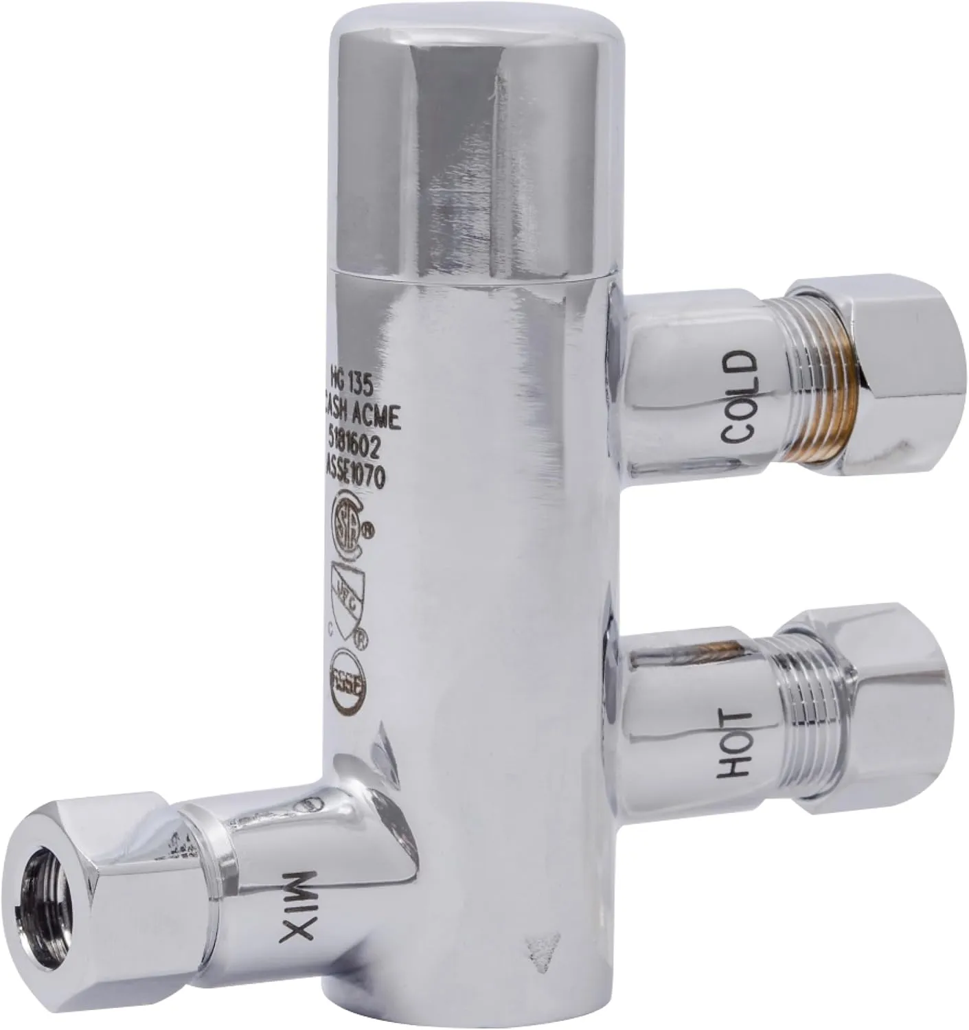 Cash Acme 3/8 Inch HG135 Thermostatic Mixing Valve with Compression Connections and Integral Checks, Brass Plumbing Fitting, 25686
