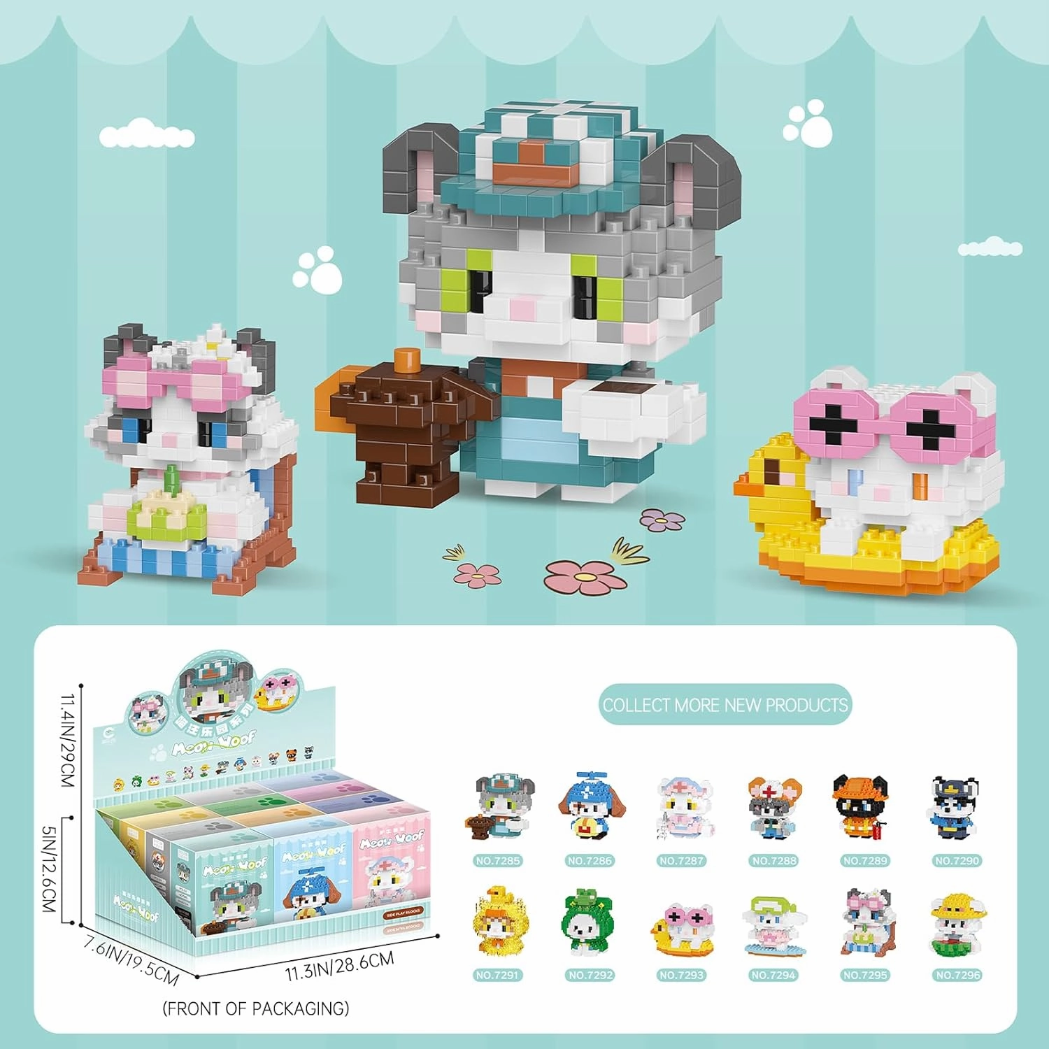 Cat and Dog Micro Mini Building Block Sets Birthday Gift for Kids, Animals Buildling Model Kits, Mini Bricks Cat and Dog Series Toys for Kids