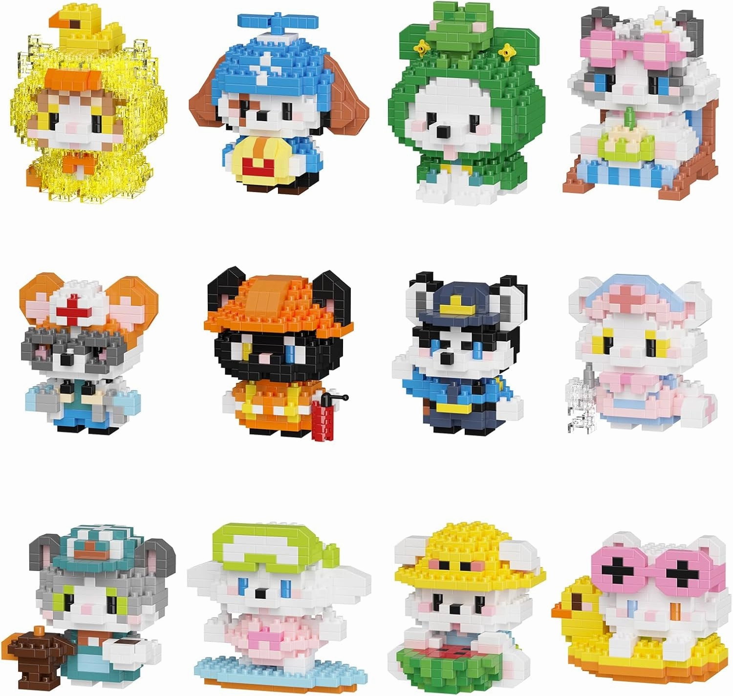 Cat and Dog Micro Mini Building Block Sets Birthday Gift for Kids, Animals Buildling Model Kits, Mini Bricks Cat and Dog Series Toys for Kids