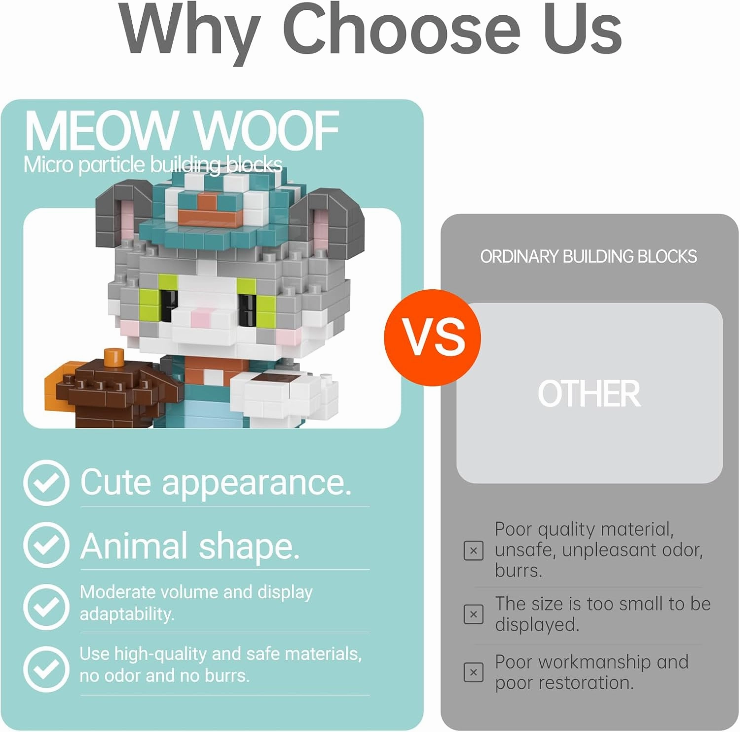 Cat and Dog Micro Mini Building Block Sets Birthday Gift for Kids, Animals Buildling Model Kits, Mini Bricks Cat and Dog Series Toys for Kids