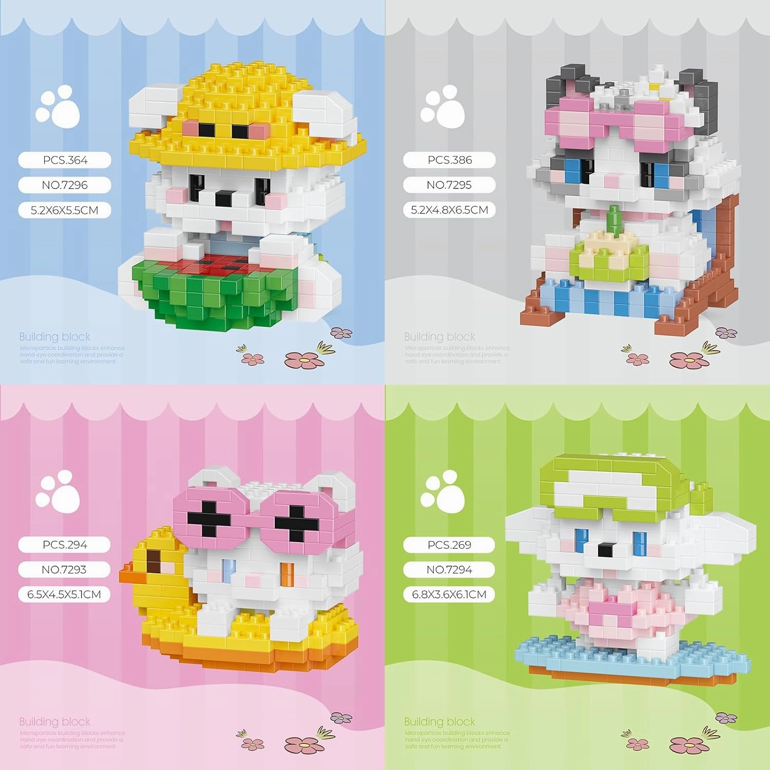 Cat and Dog Micro Mini Building Block Sets Birthday Gift for Kids, Animals Buildling Model Kits, Mini Bricks Cat and Dog Series Toys for Kids