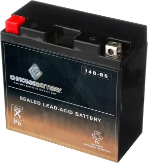 CB CHROMEBATTERY YT14B-BS Maintenance-Free 12V 13Ah Battery Replacement for ATV, Motorcycle, Jet Skis, Scooter, UTV, and More - Nut and Bolt (T3) Terminal