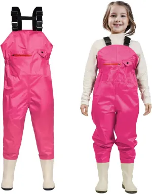 Chest Waders for Kids Youth Fishing Waders Waterproof Hunting Waders with Boots Nylon Waders for Toddler Children