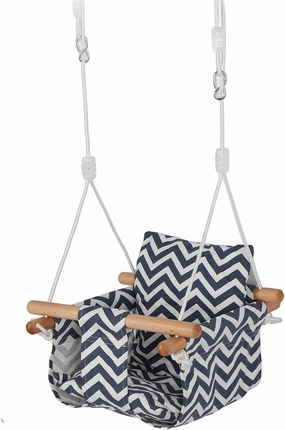 Children Swing Indoor Outdoor Breathable Cotton Seat Wooden Frame, 25KG Capacity, Easy Installation, Versatile Use
