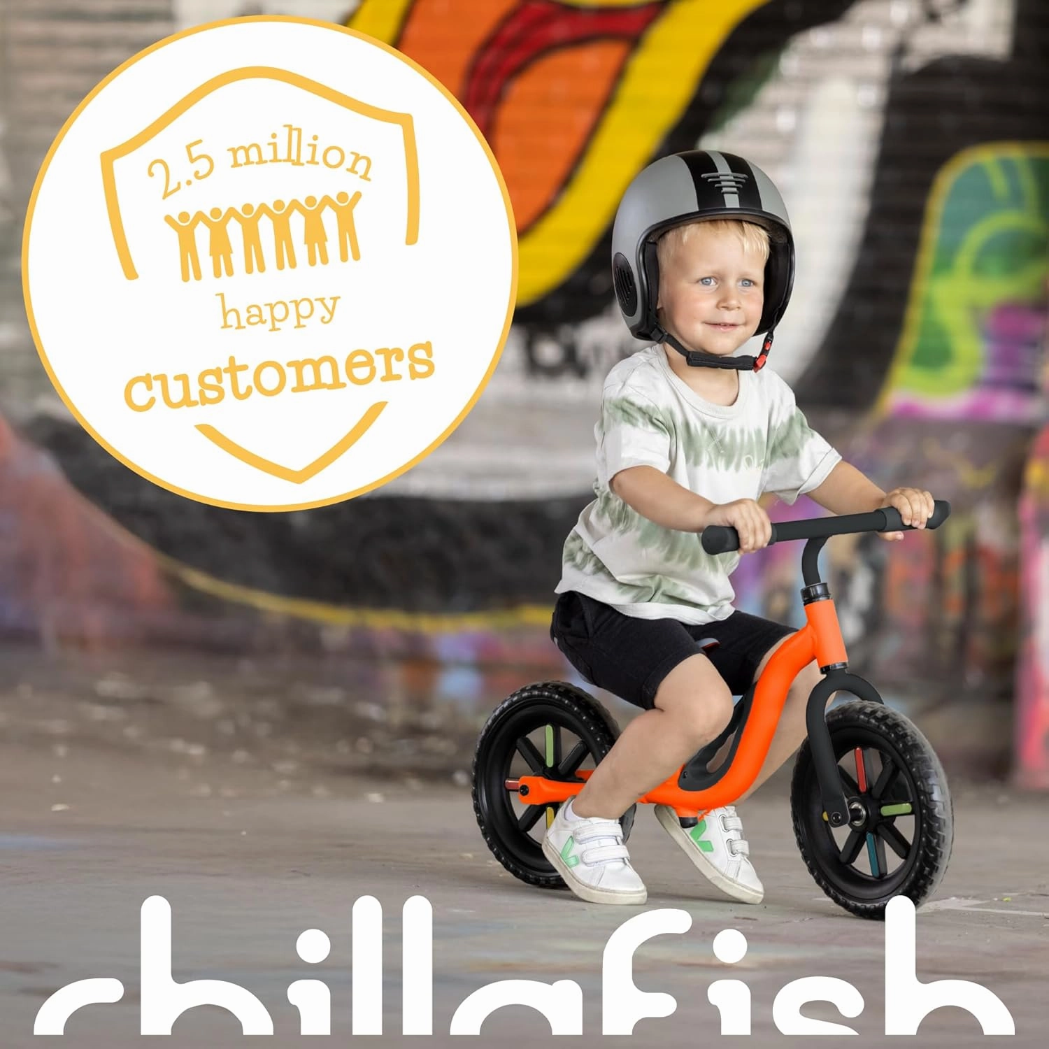 Chillafish Charlie Toddler Balance Bike, Lightweight 10-Inch Bike for Boys & Girls 2 to 4 Years Old, Adjustable Seat, Carry Handle & No-Puncture Tires