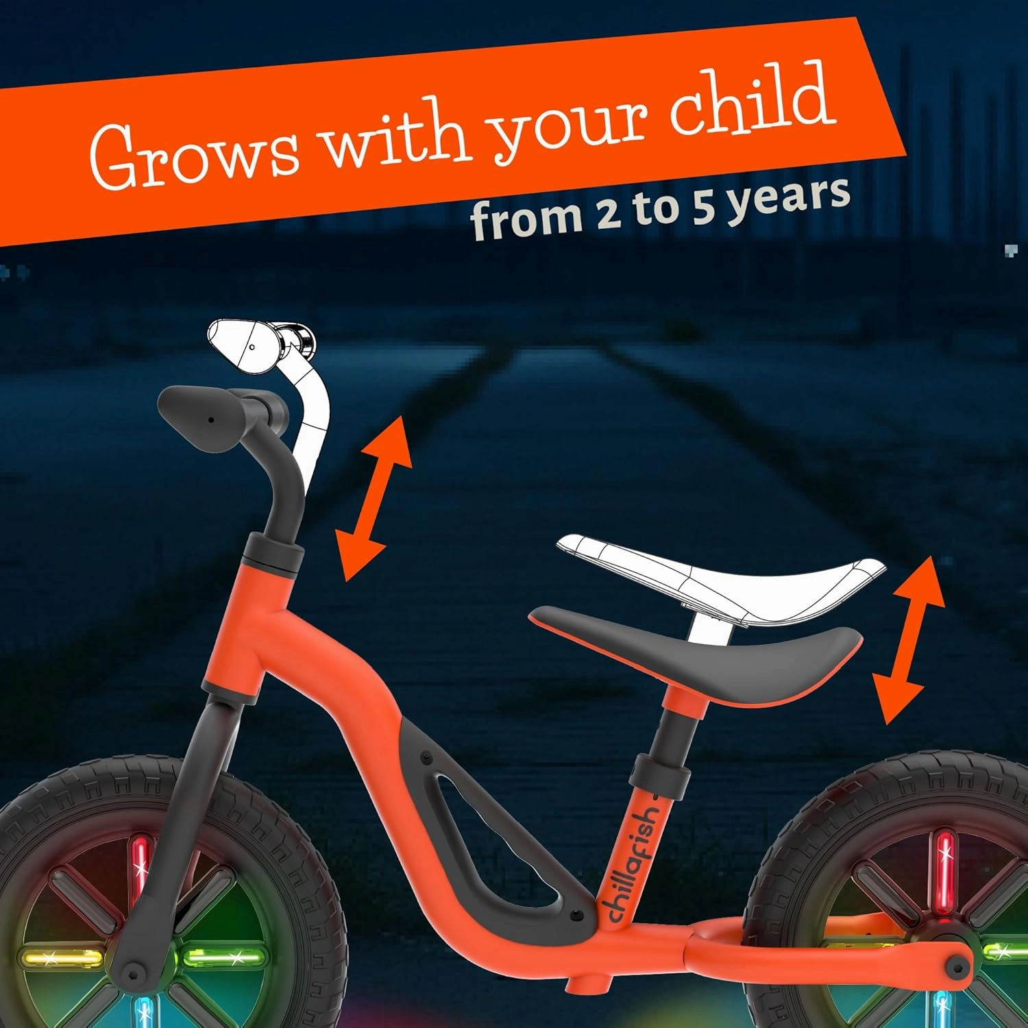 Chillafish Charlie Toddler Balance Bike, Lightweight 10-Inch Bike for Boys & Girls 2 to 4 Years Old, Adjustable Seat, Carry Handle & No-Puncture Tires