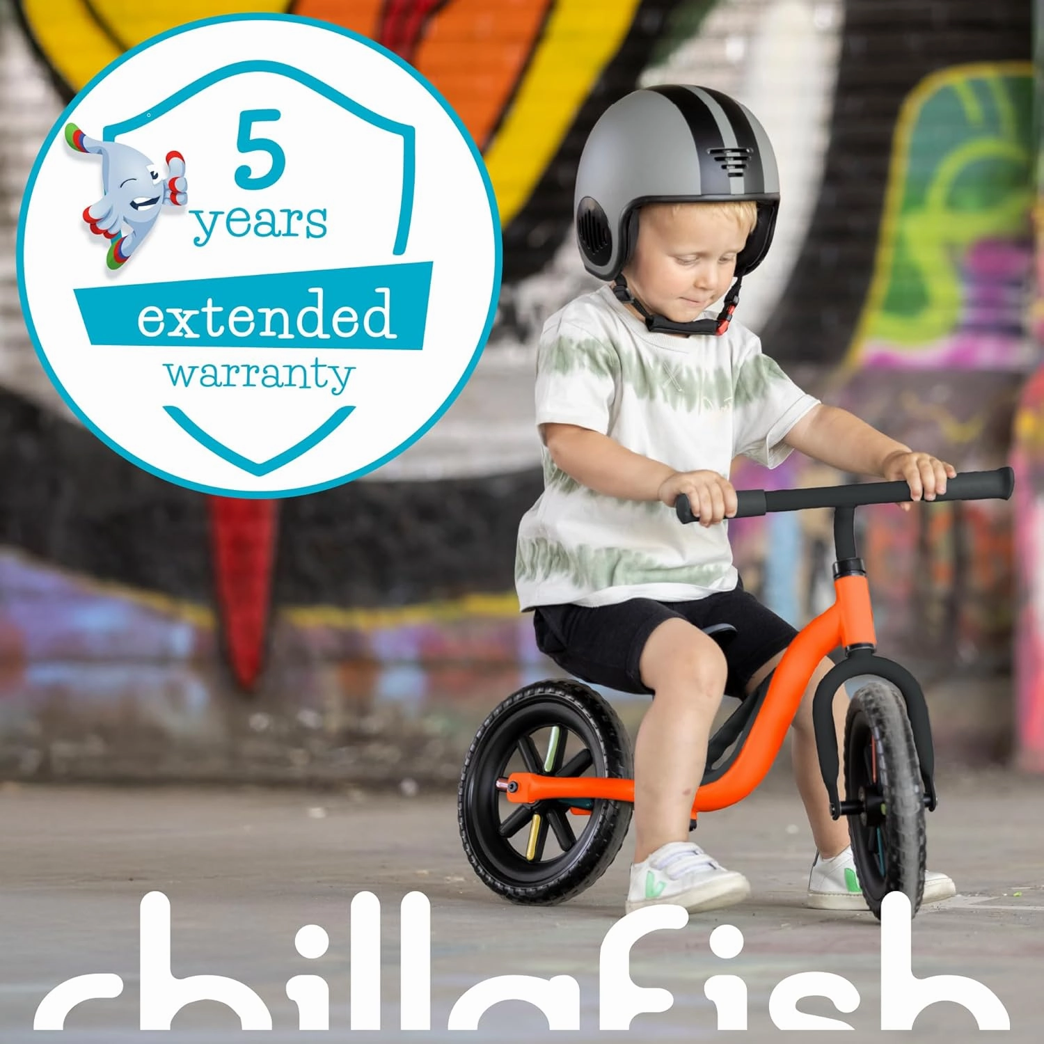 Chillafish Charlie Toddler Balance Bike, Lightweight 10-Inch Bike for Boys & Girls 2 to 4 Years Old, Adjustable Seat, Carry Handle & No-Puncture Tires
