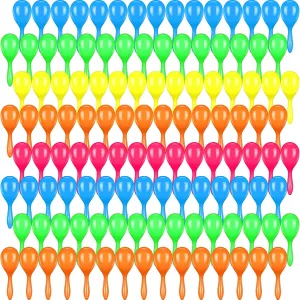 Chivao 120 Pieces Mini Maracas in Bulk Maraca Party Favors Plastic Maraca Mexican Party Shakers Maraca Noisemaker Toys for Fiesta Party Favors Themed Birthday Cinco De Mayo Decorations, 5 Colors