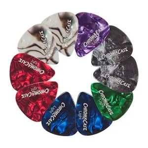 ChromaCast Pearl Celluloid Picks - Assorted Colors Light Gauge(.60mm) 10 Pick Pack