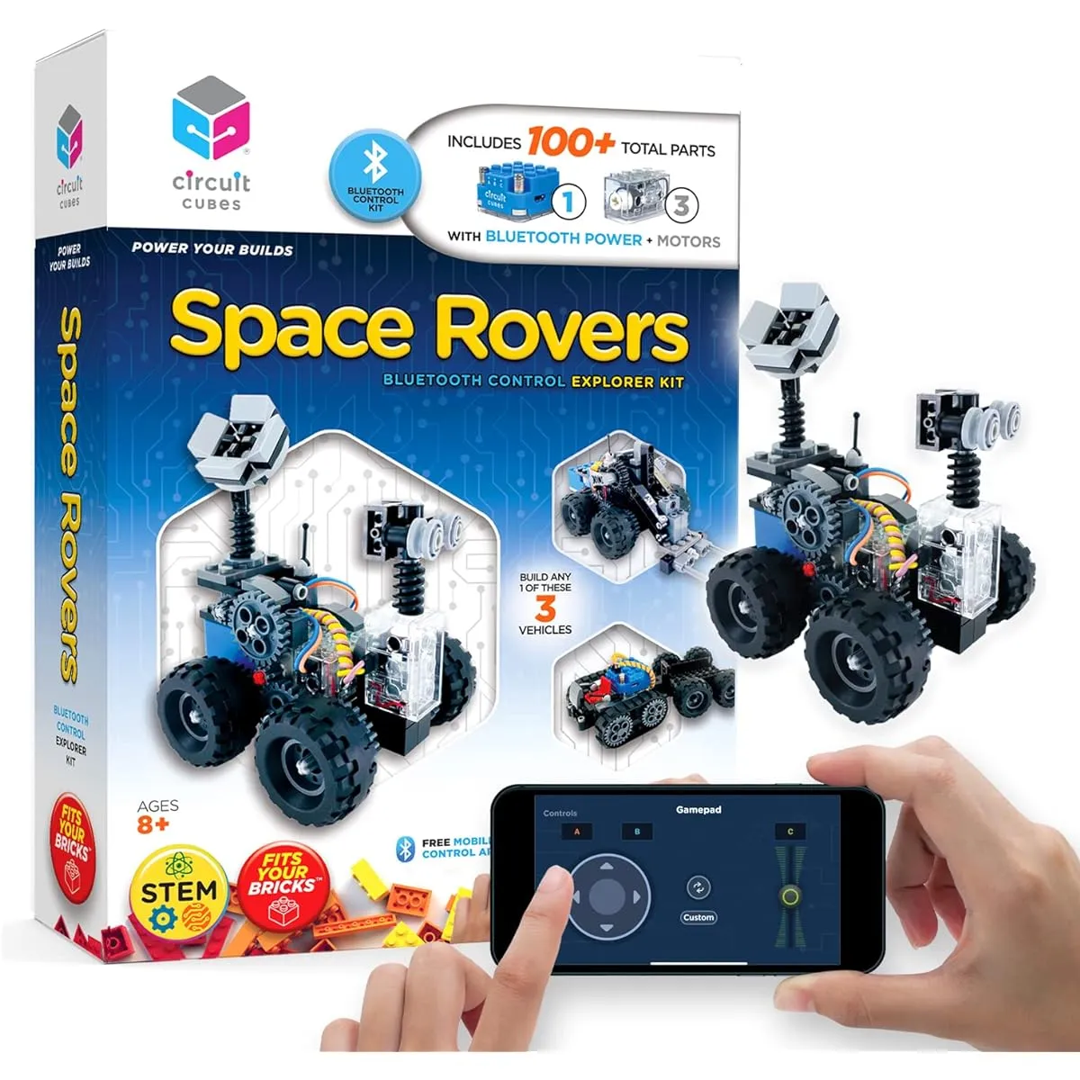Circuit Cube Space Rover Kit Remote Control Robotics Kit STEM Learning Toy for Ages 8 