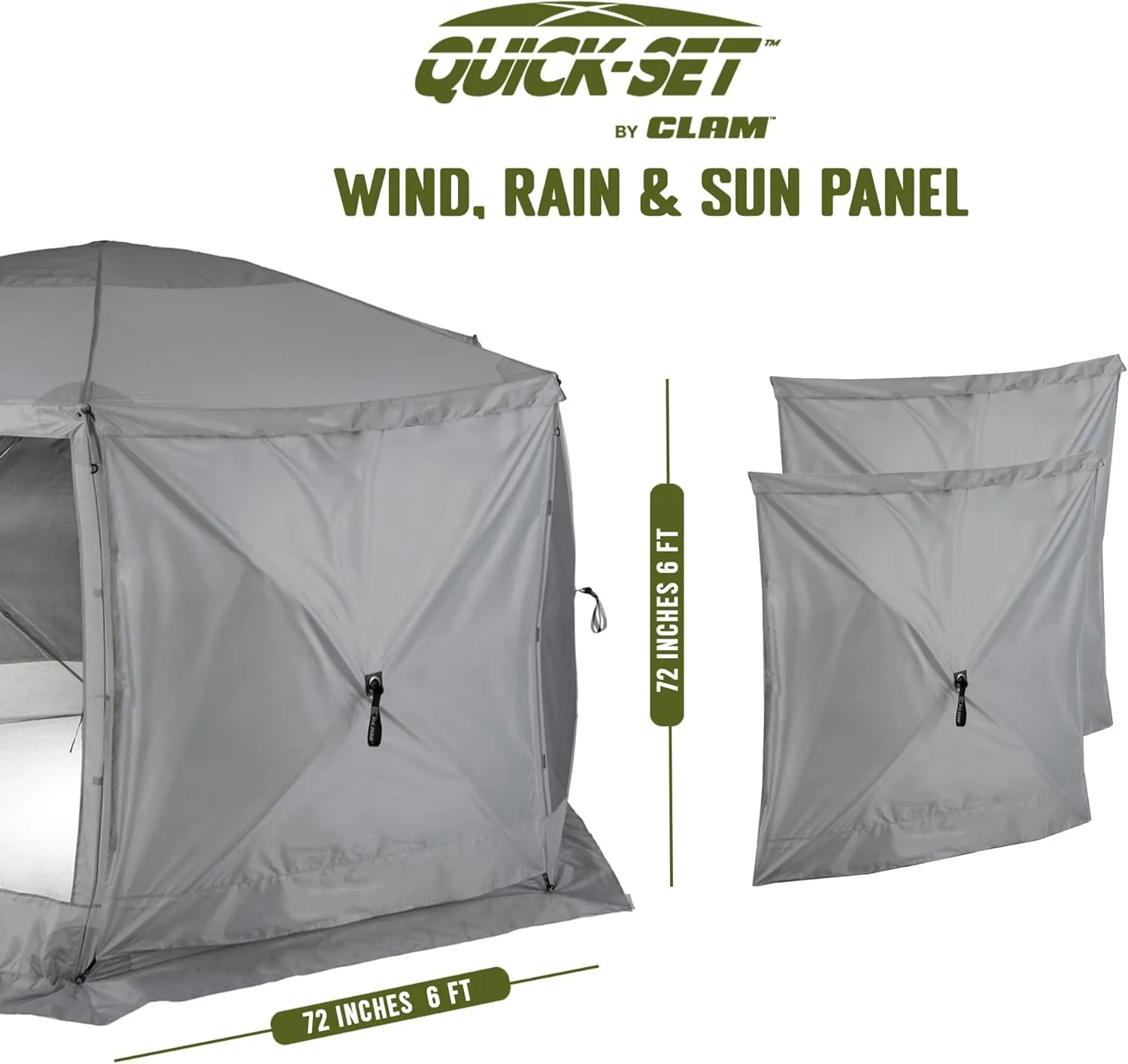 CLAM Quick Set Venture 9 x 9 Ft Portable Outdoor Camping Canopy Shelter, Gray   Clam Quick Set Screen Hub Gray Fabric, Accessory Only (6 Pack)