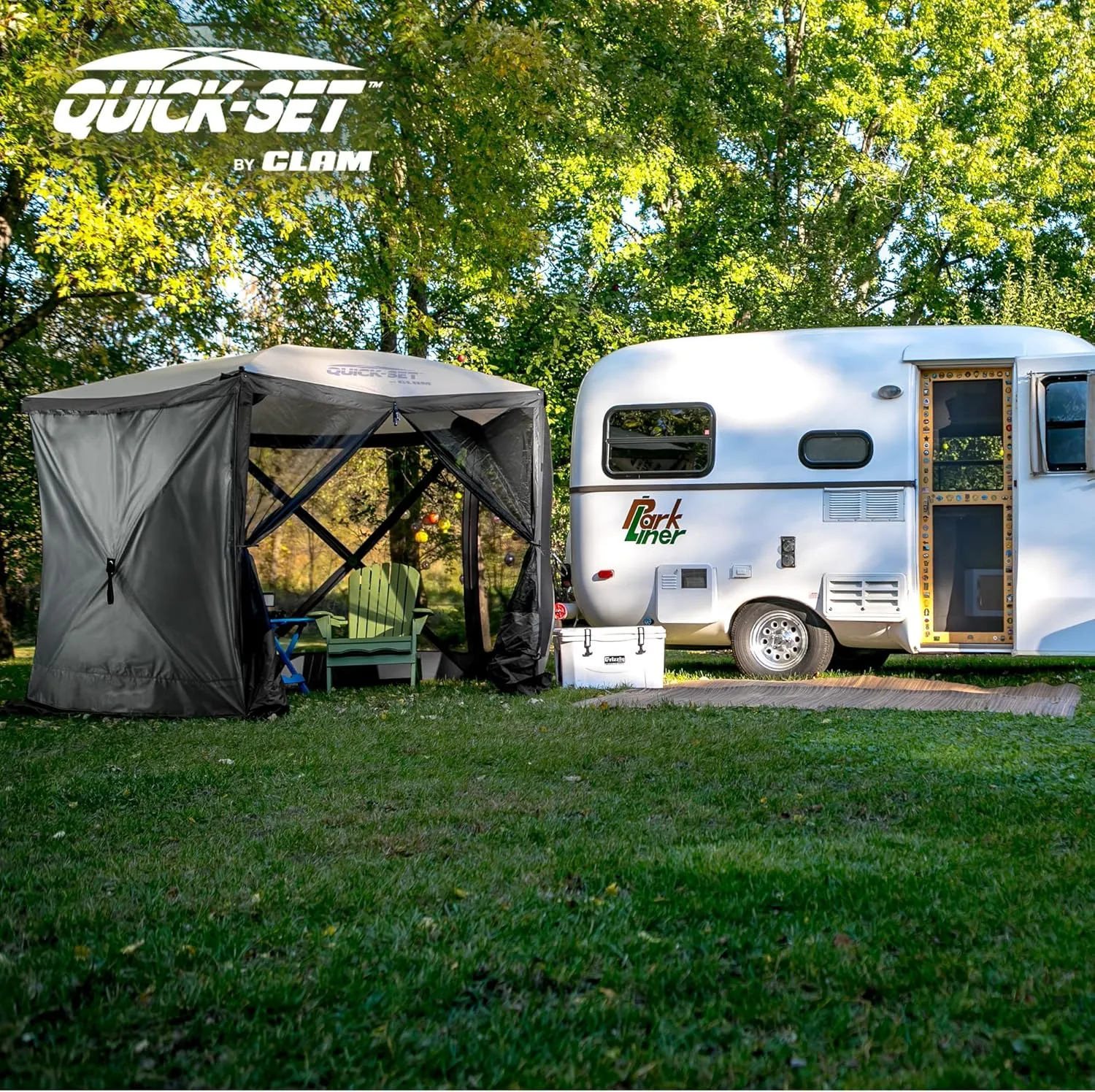 CLAM Quick Set Venture 9 x 9 Ft Portable Outdoor Camping Canopy Shelter, Gray   Clam Quick Set Screen Hub Gray Fabric, Accessory Only (6 Pack)