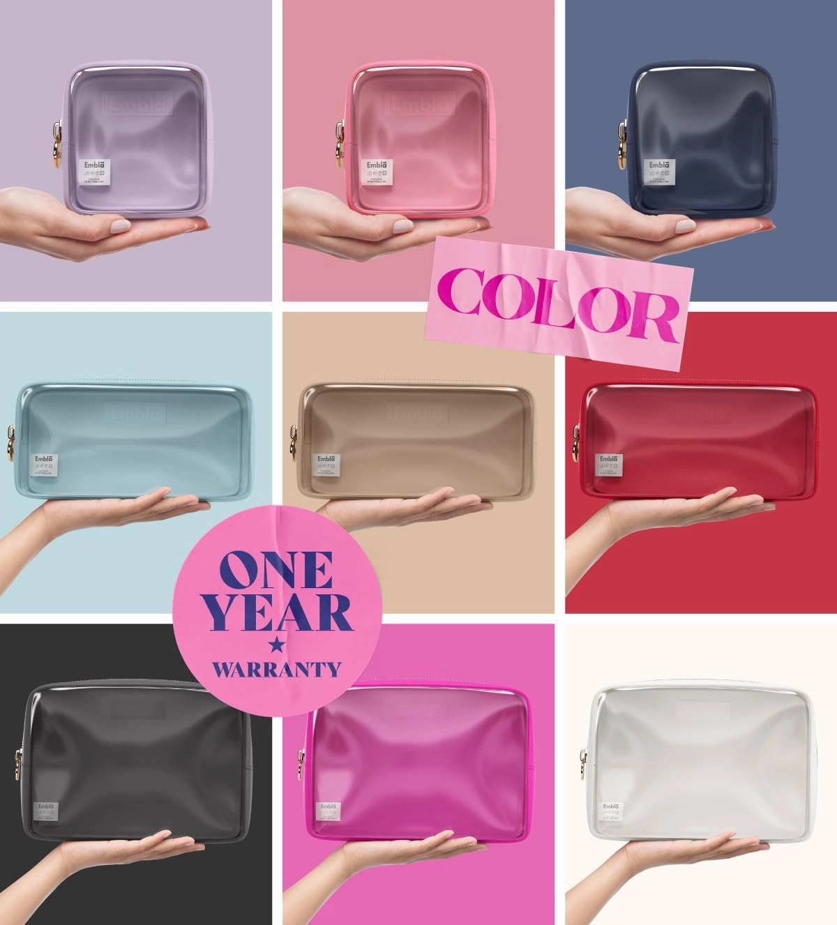Clear Cosmetic Bags Set of 3, Mini Small Large Makeup Bags For Women Clear Pouch Cosmetics Cases Zipper Cute Pouches Make Up Travel Toiletry Essentials Preppy Purse Organizer Makeup Cases, Sand