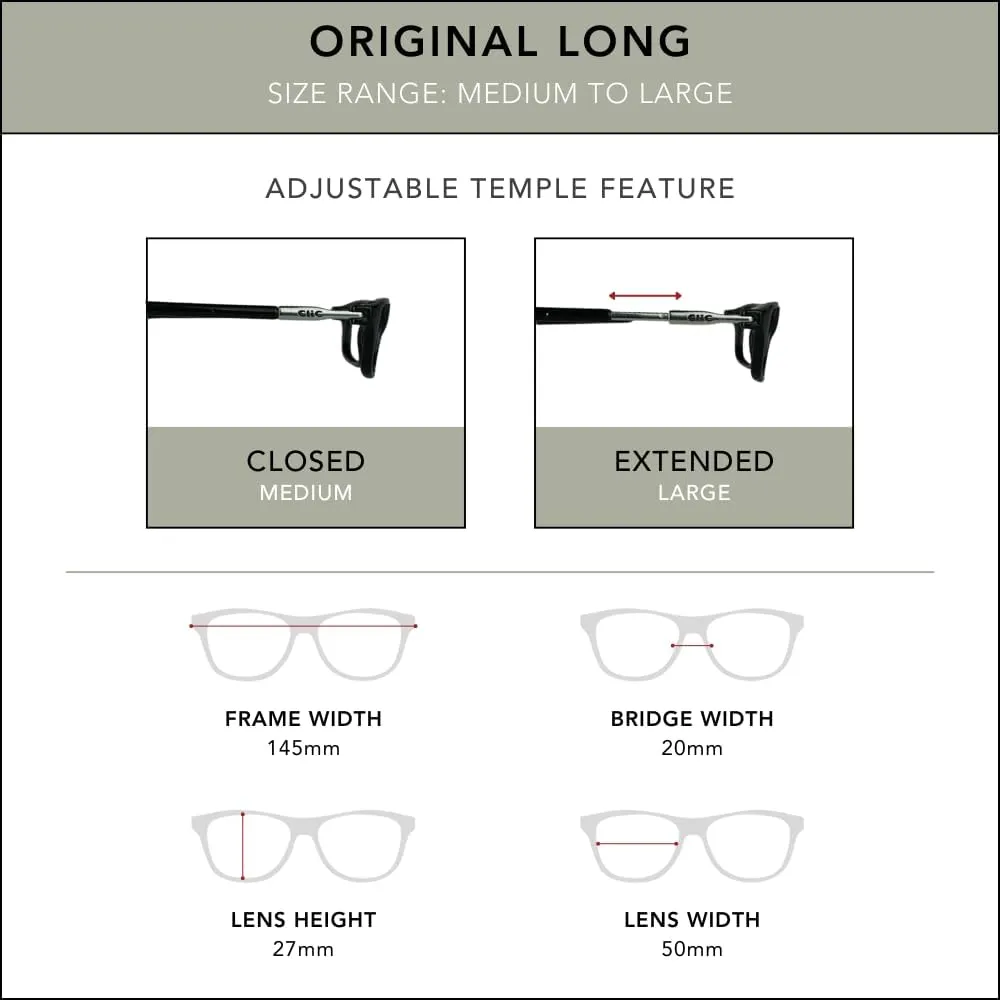 CliC Magnetic Reading Glasses, Computer Readers, Replaceable Lens, Original Long, (M-L, Tortoise, 1.25 Magnification)
