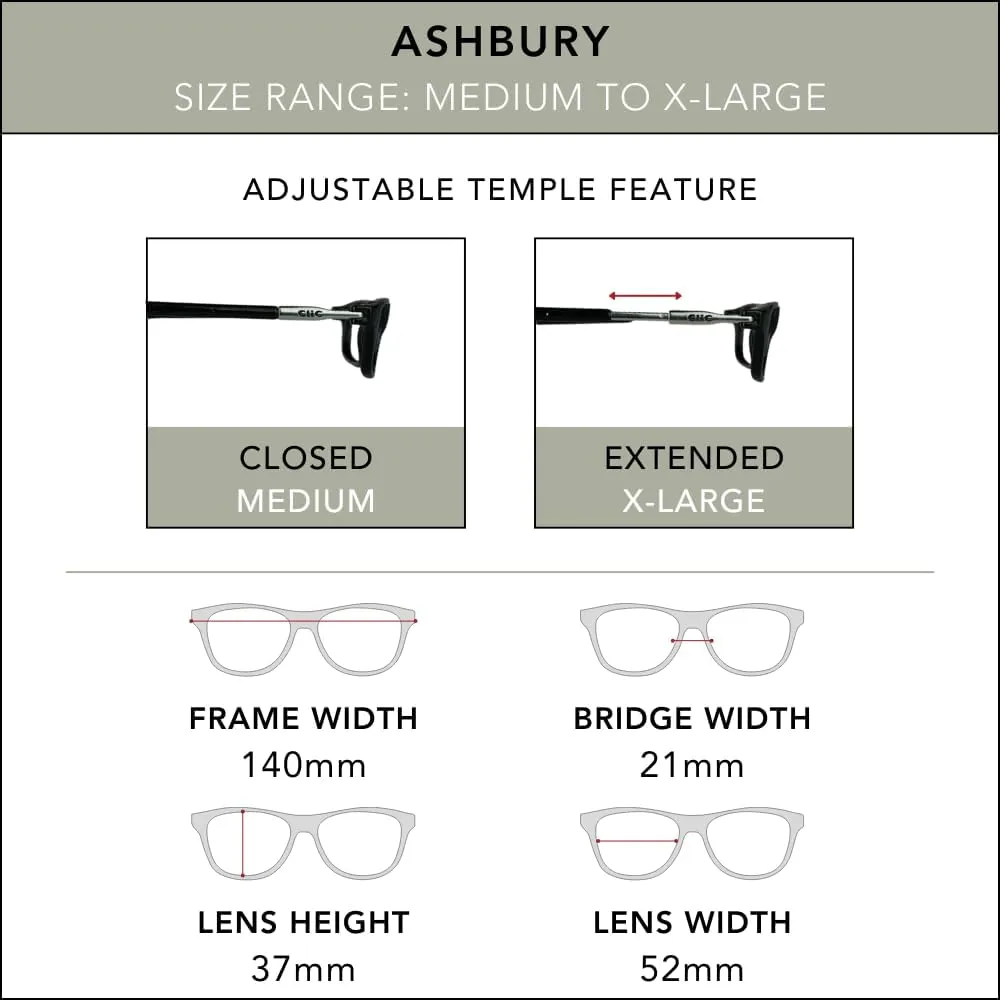 Clic Magnetic Reading Glasses for Men or Women, Computer Readers, Ashbury (M-XL)