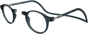 Clic Magnetic Reading Glasses for Men or Women, Computer Readers, Brooklyn (S-M, Dark Matte Grey, 1.25 Magnification)