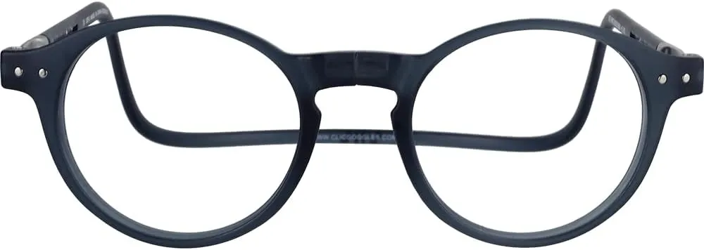 Clic Magnetic Reading Glasses for Men or Women, Computer Readers, Brooklyn (S-M, Dark Matte Grey, 1.25 Magnification)