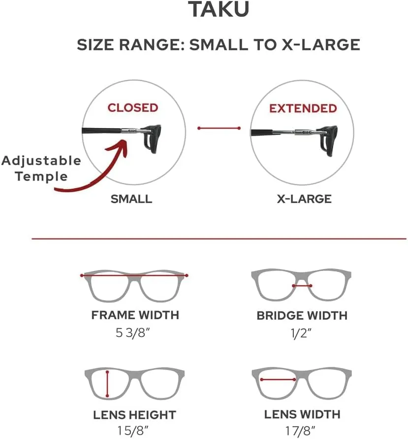 Clic Magnetic Reading Glasses for Men or Women, Soft Foldable Band, Computer Readers, Taku (S-XL)