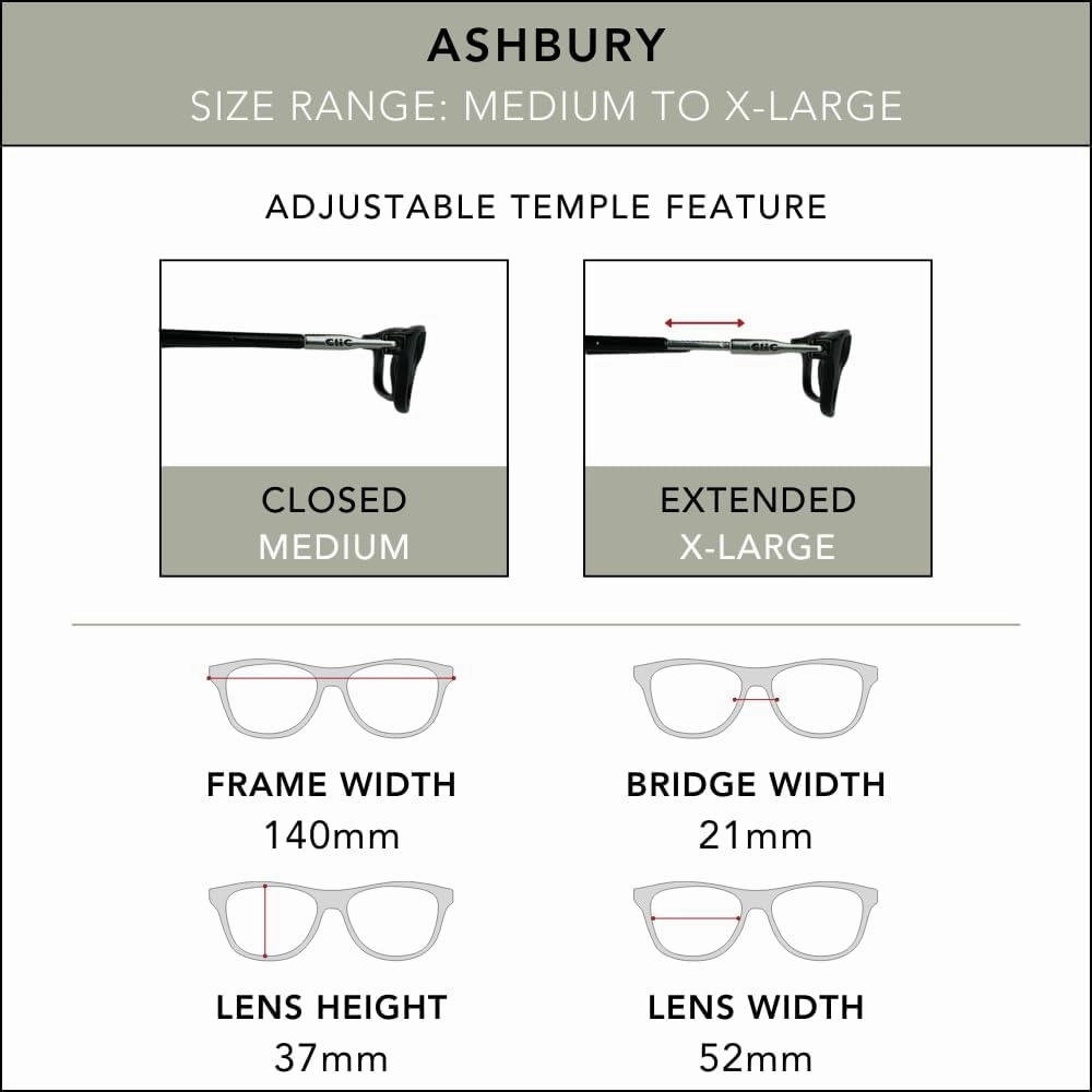 Clic Magnetic Reading Glasses for Men or Women, Computer Readers, Ashbury (M-XL)