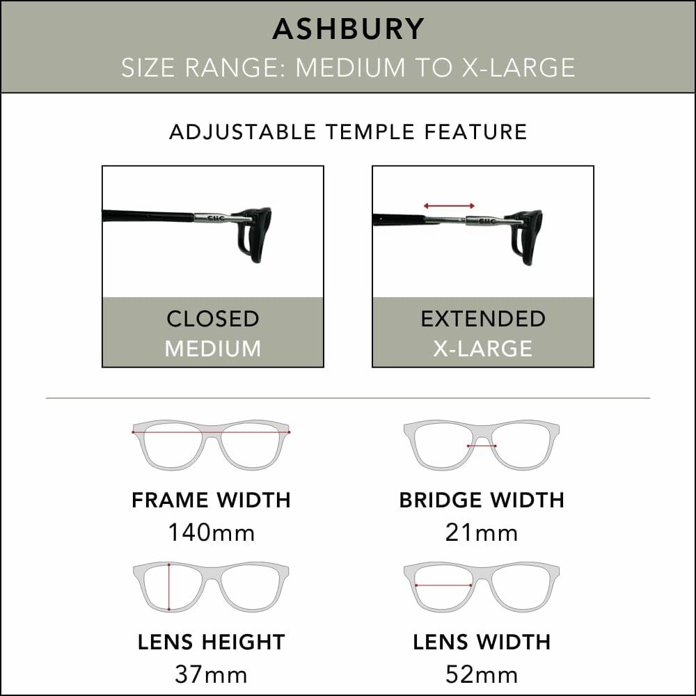 Clic Magnetic Reading Glasses for Men or Women, Computer Readers, Ashbury (M-XL)