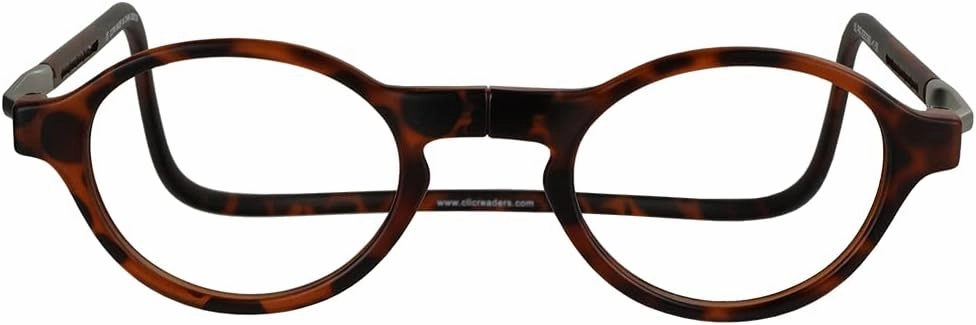 Clic Magnetic Reading Glasses for Men or Women, Computer Readers, Classic (S-M, Matte Tortoise, 2.50 Magnification)