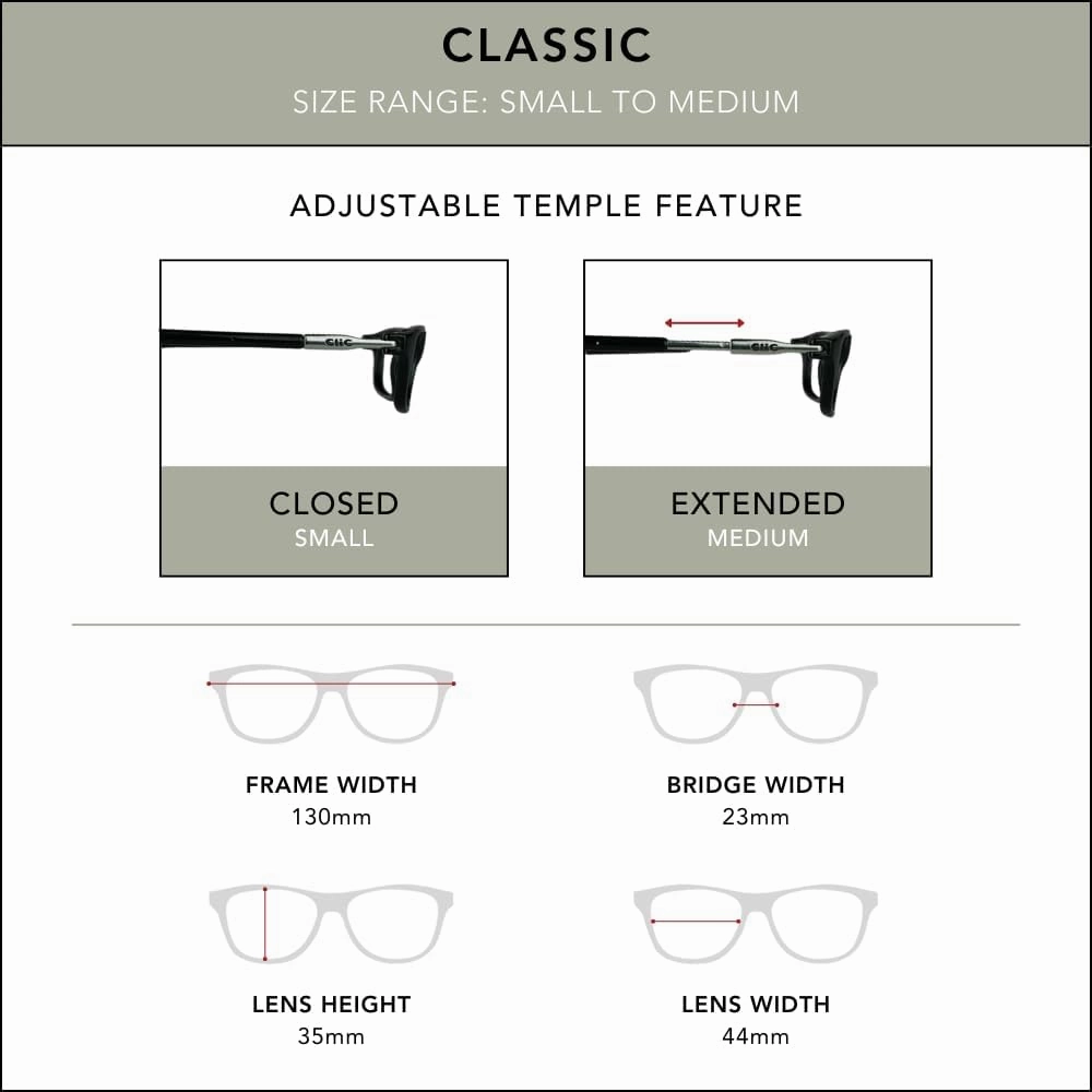 Clic Magnetic Reading Glasses for Men or Women, Computer Readers, Classic (S-M, Smoke, 1.25 Magnification)